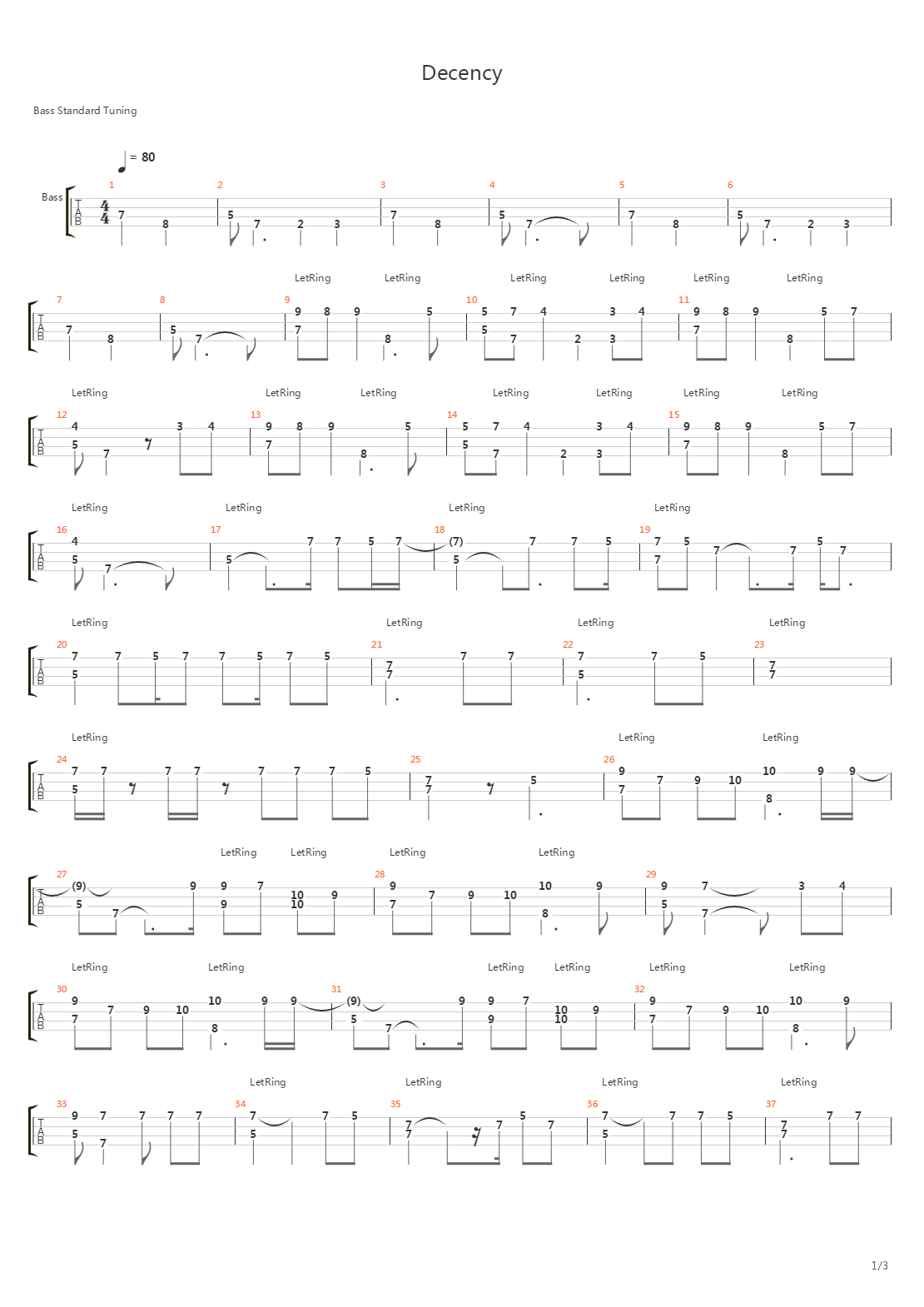 Decency (Solo Bass Arrangement)吉他谱