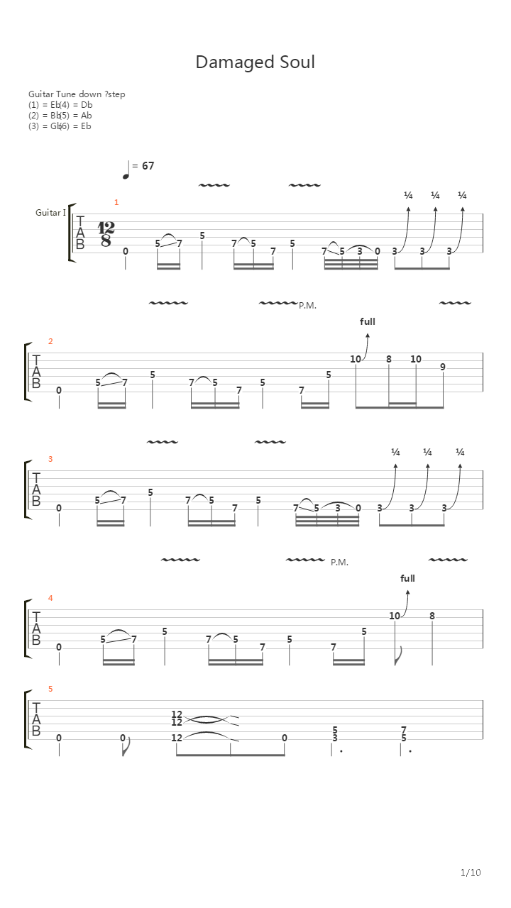 Damaged Soul吉他谱