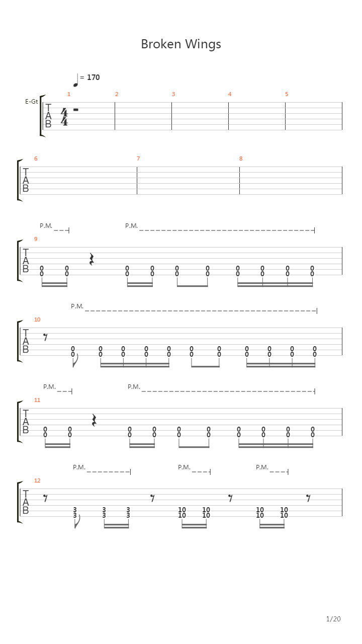 Broken Wings吉他谱