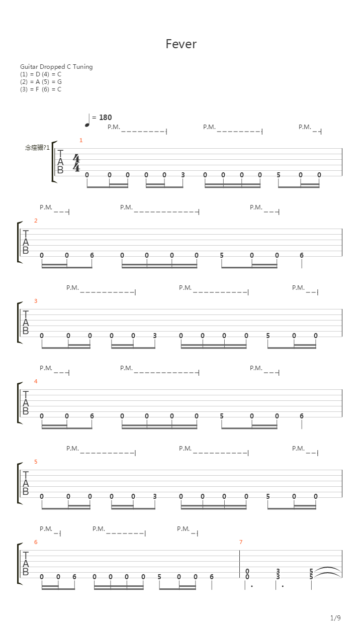 Fever吉他谱