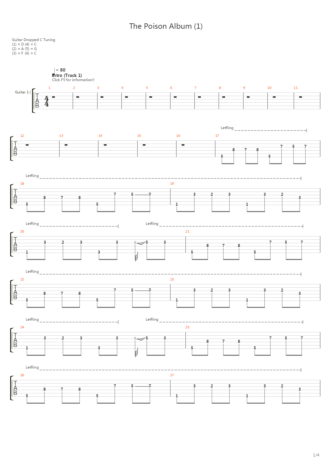 The Poison Part 1吉他谱