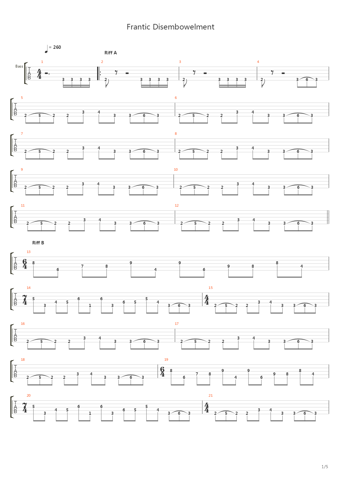 Frantic Disembowelment (Bass Cover)吉他谱
