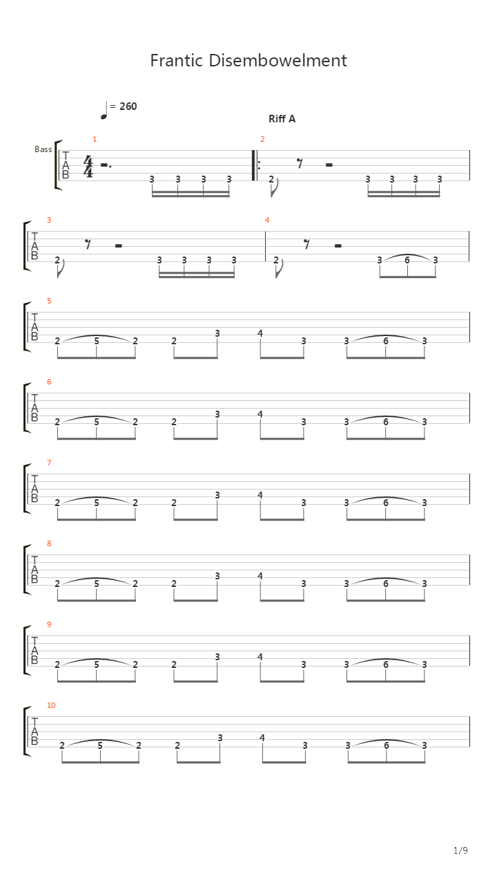 Frantic Disembowelment (Bass Cover)吉他谱