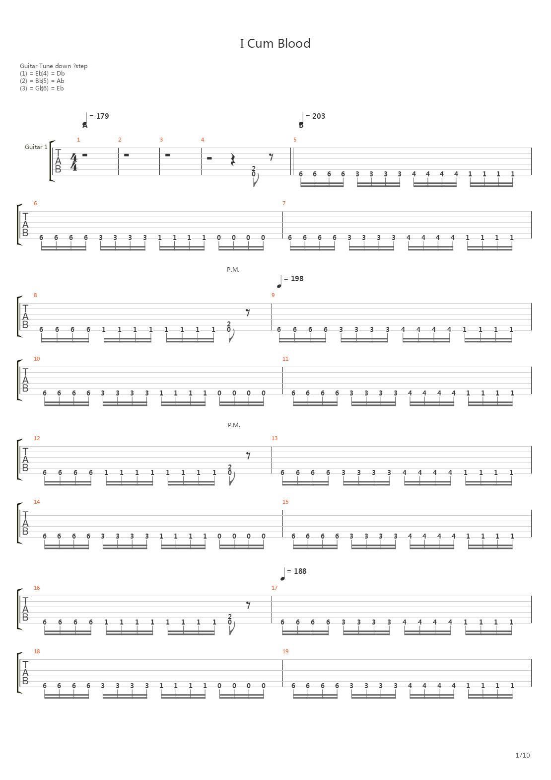 I Cum Blood吉他谱