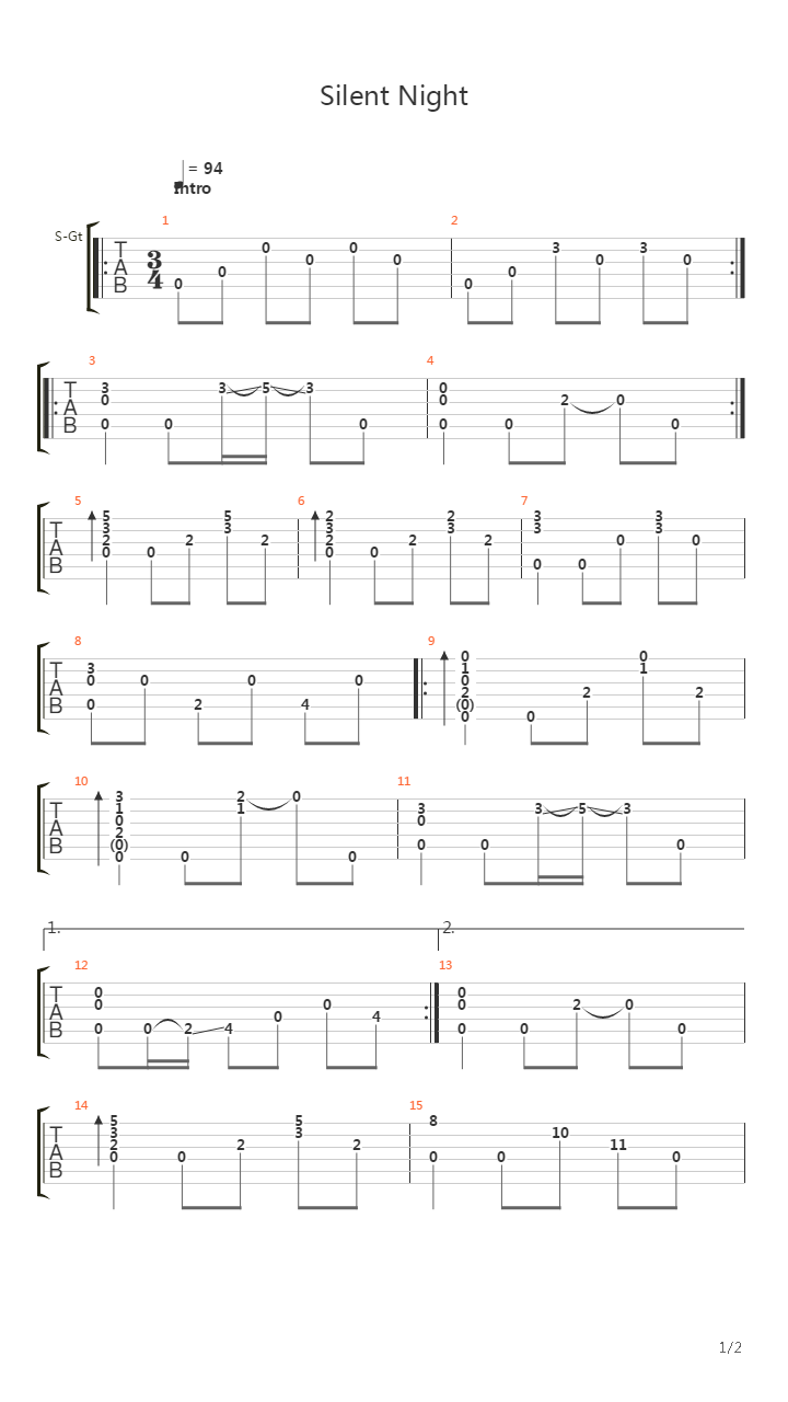 Silent Night (arr. by Peter Gergely and Eddie van der Meer)吉他谱