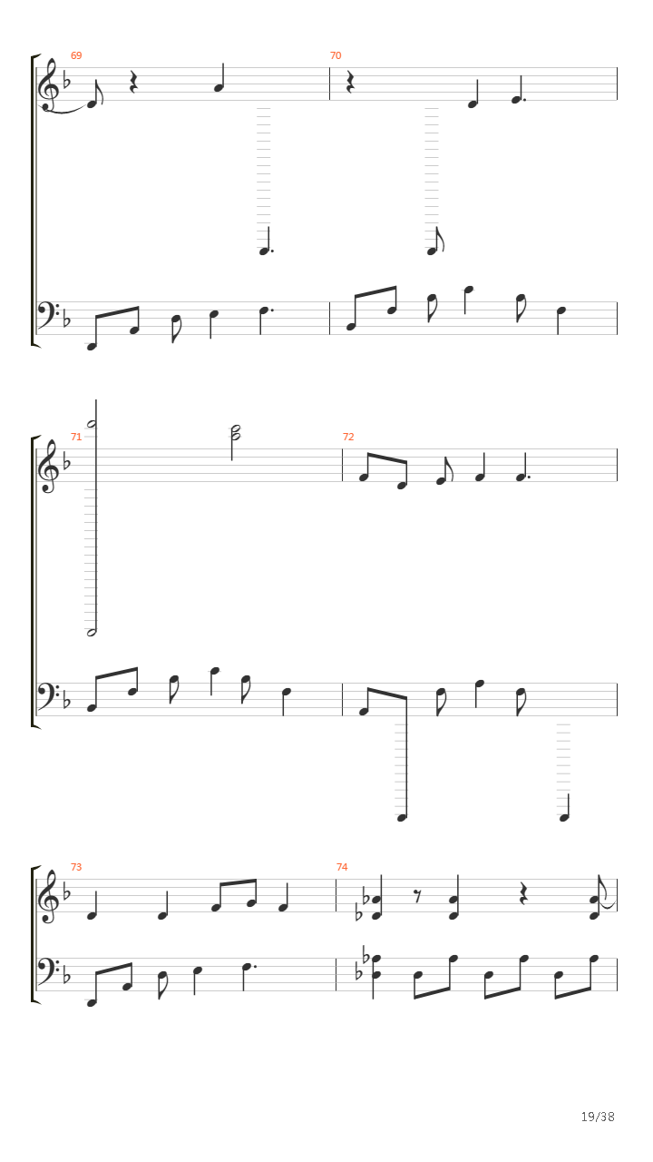 hayate（扒谱by cBm）吉他谱