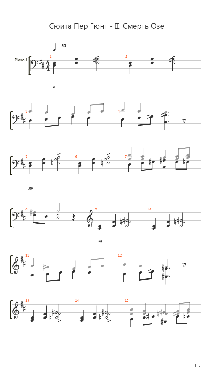 Сюита Пер Гюнт - II. Смерть Озе (Tabber Mr.Dikiy)吉他谱