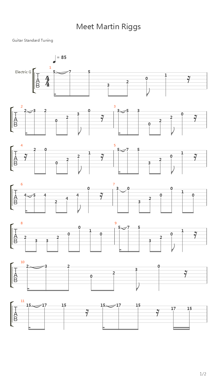 Meet the Martin Riggs吉他谱