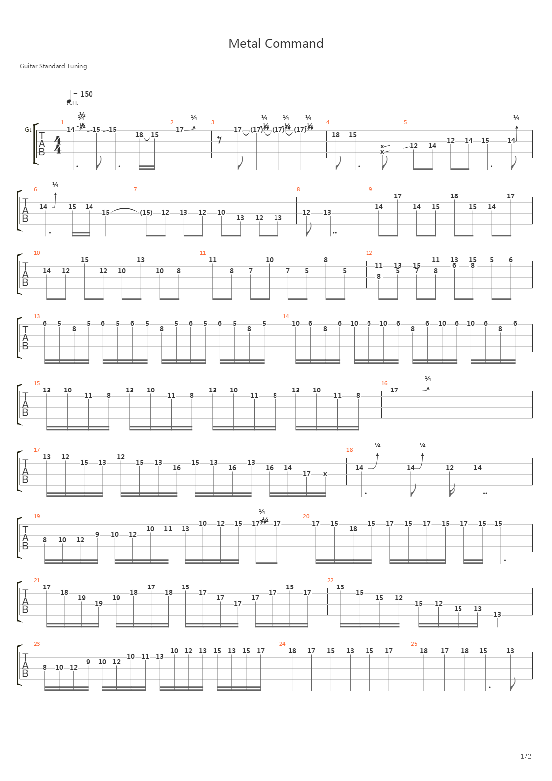 Metal Command (Solo)吉他谱