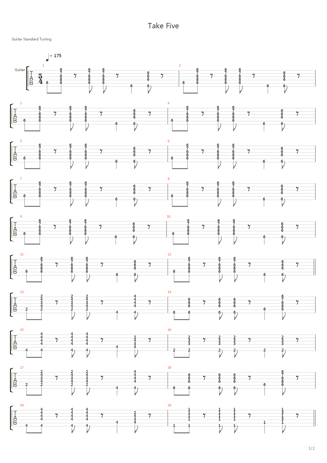 Take Five吉他谱
