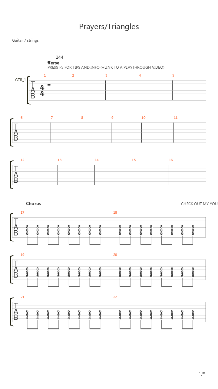 PrayersTriangles吉他谱
