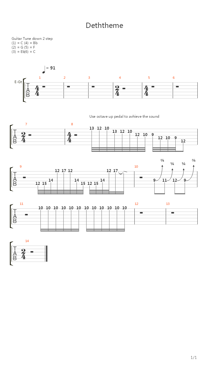 Deththeme吉他谱