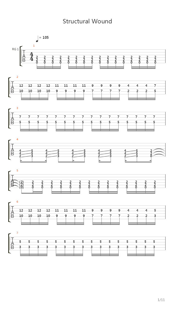 Structural Wound吉他谱