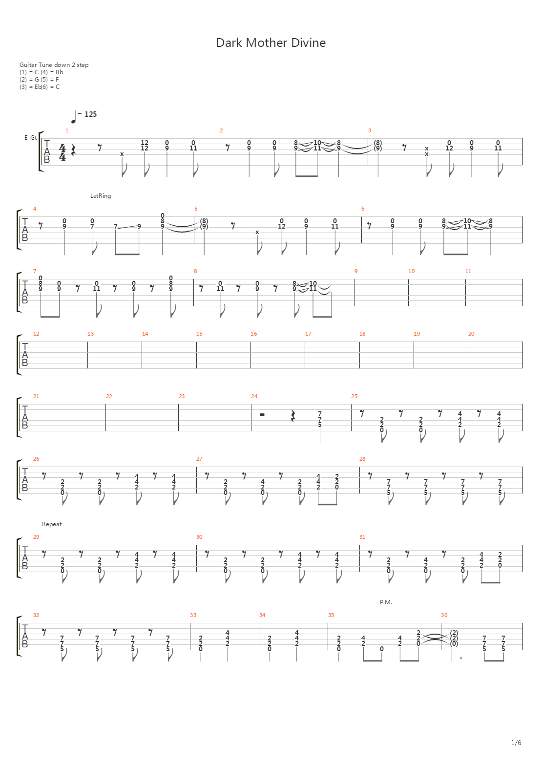 Dark Mother Divine吉他谱