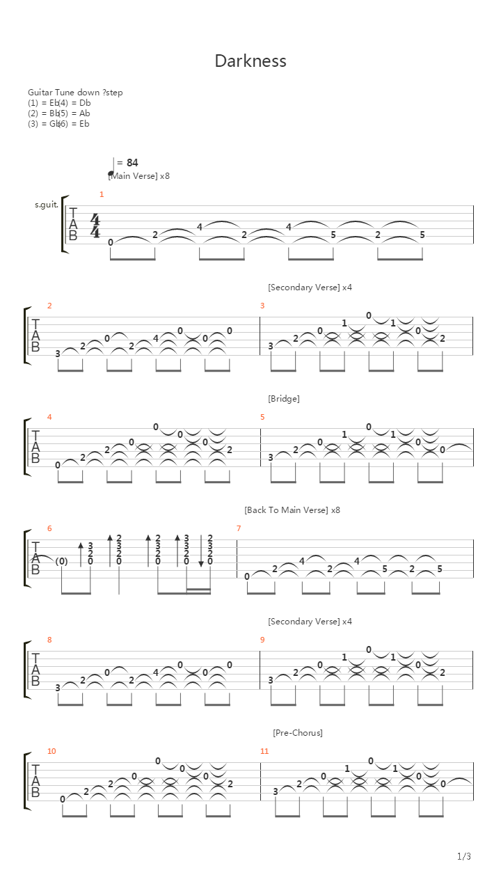 Darkness吉他谱