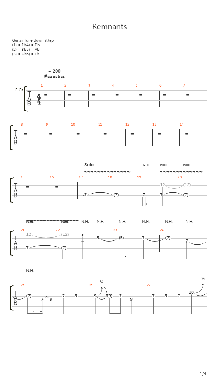 Remnants吉他谱