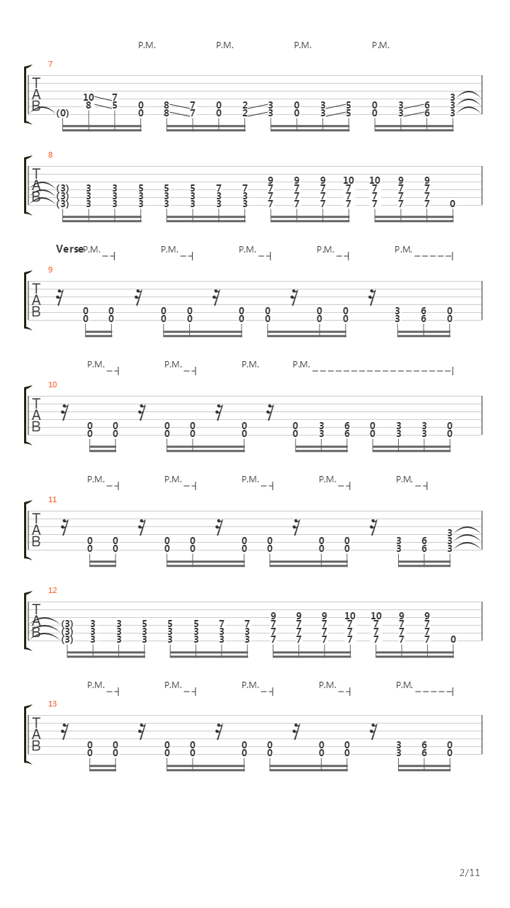 Stricken吉他谱