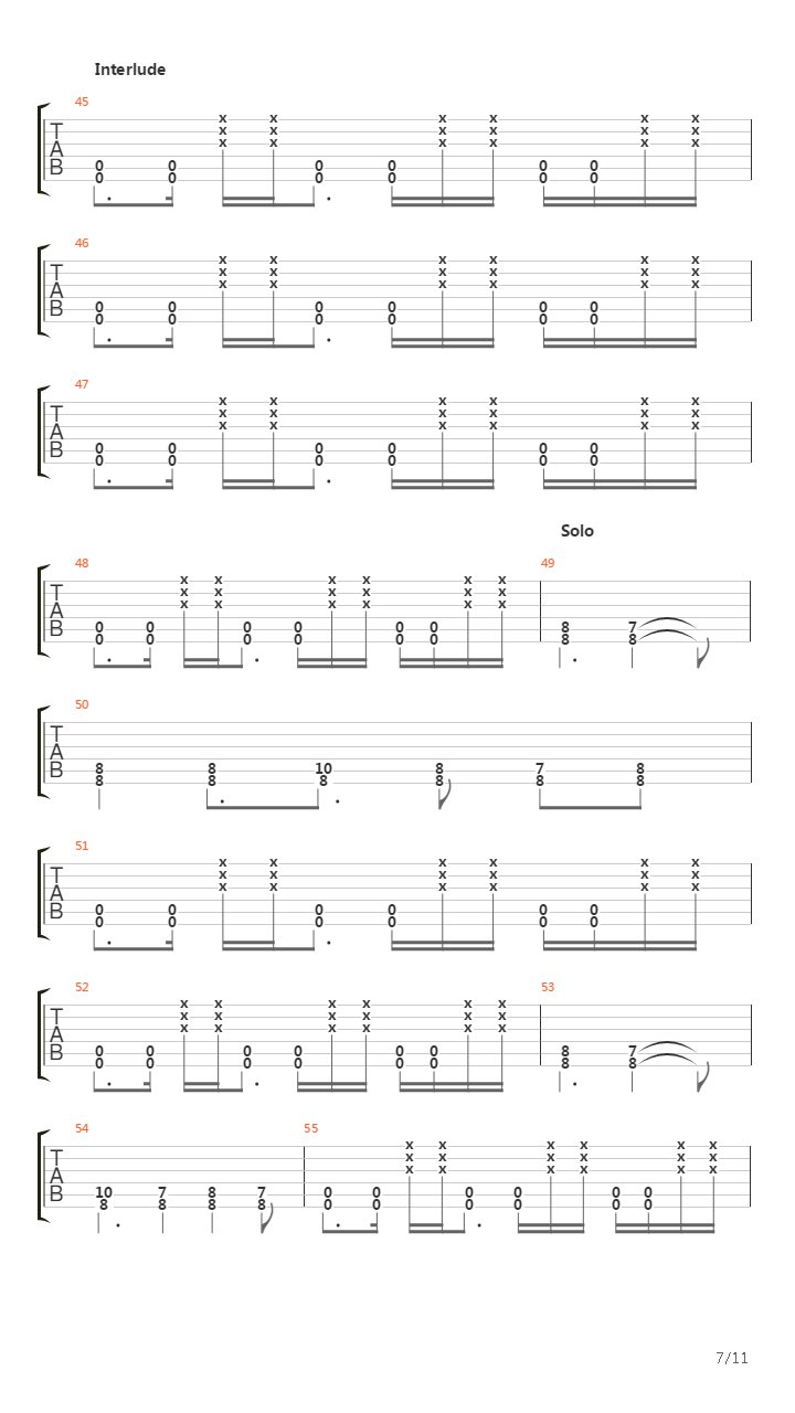 Stricken吉他谱