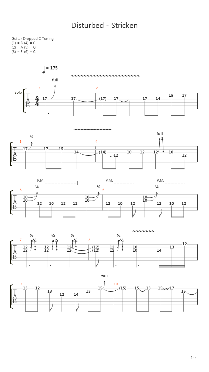 Stricken (Solo Played by David Escobar)吉他谱