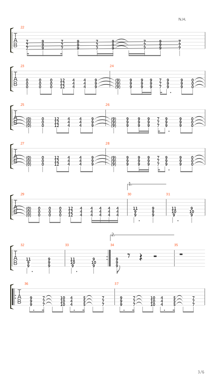 Voices吉他谱