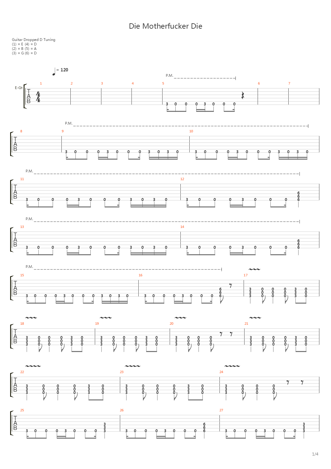 Die Motherfucker Die吉他谱