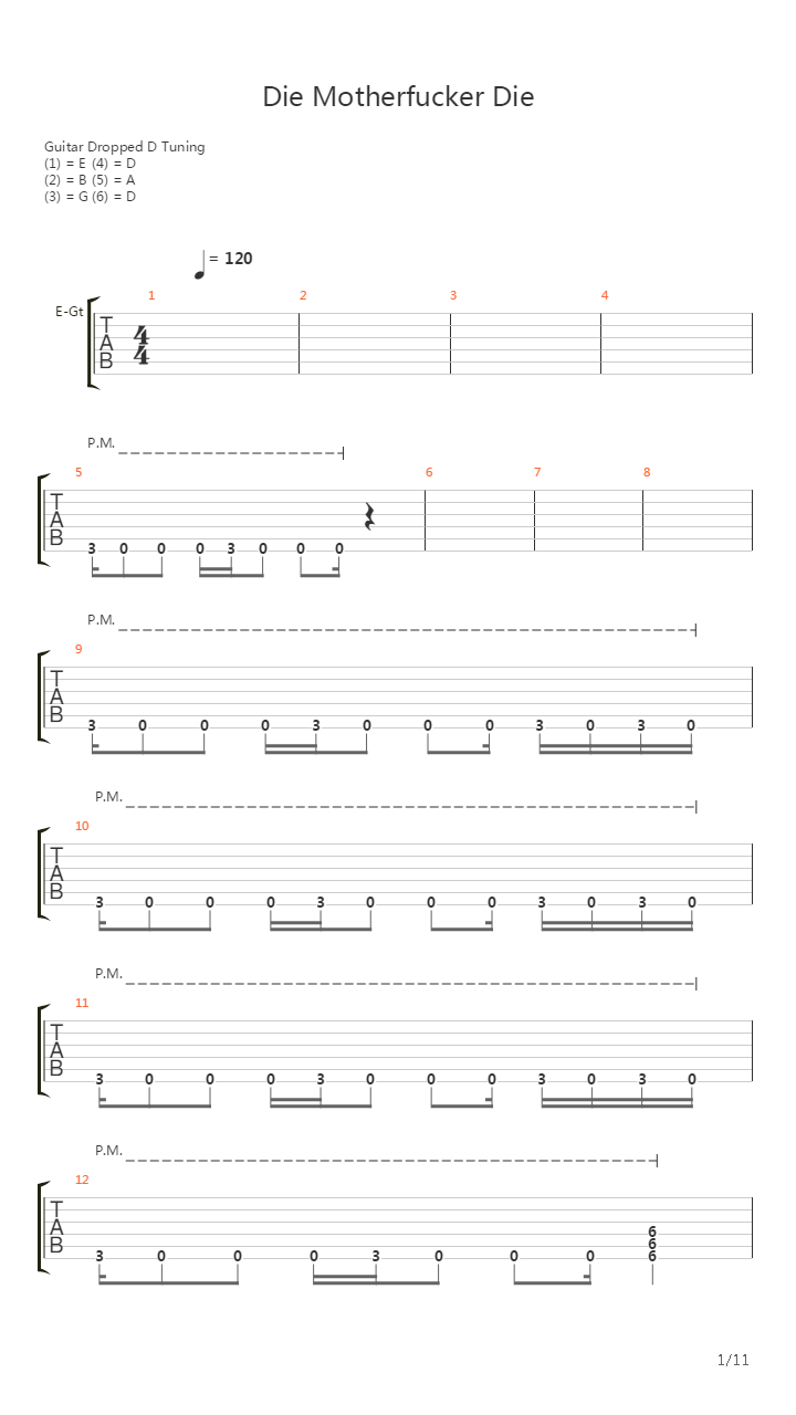 Die Motherfucker Die吉他谱