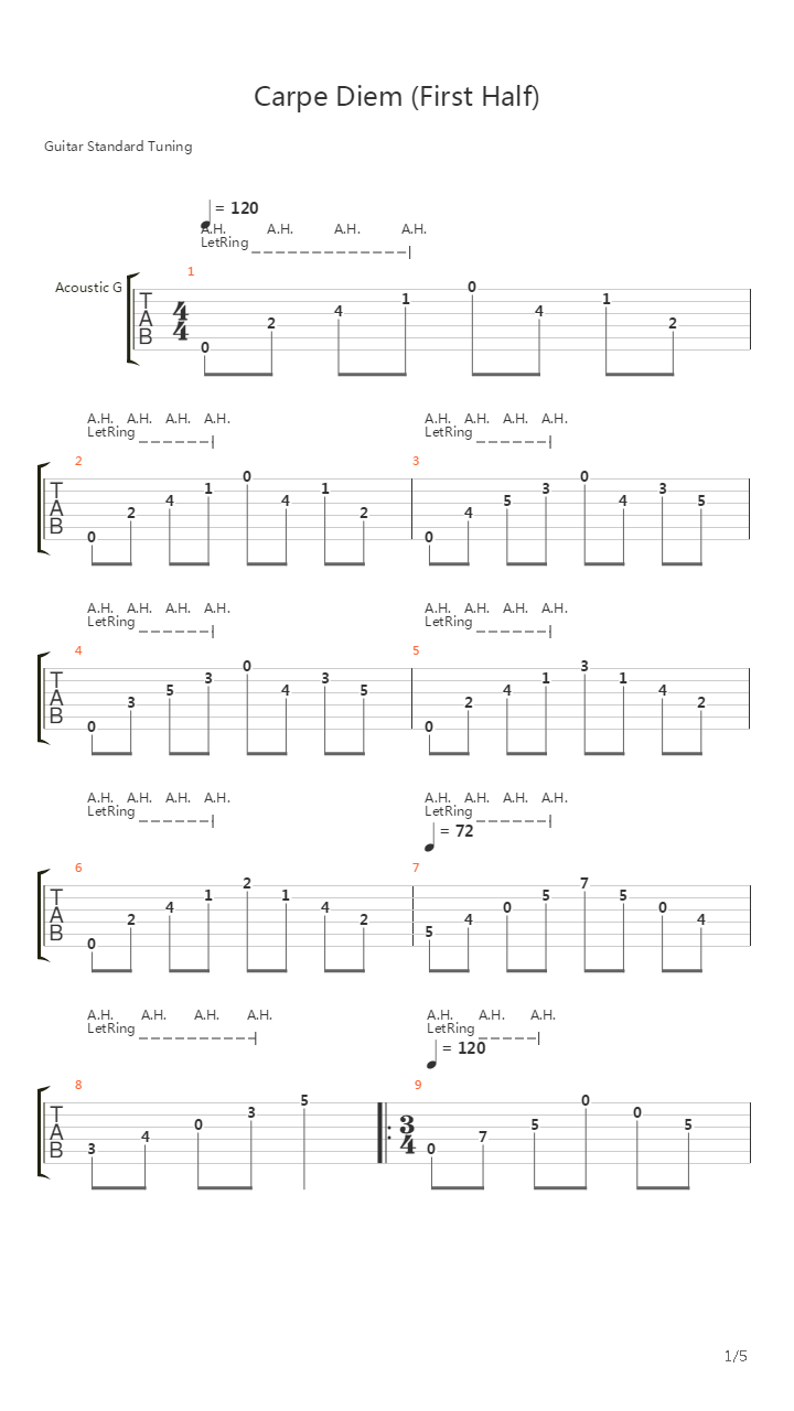Carpe Diem (First Half)吉他谱