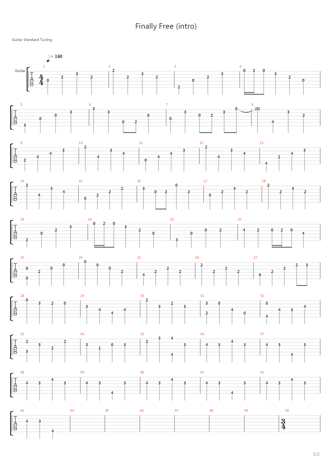 Finally Free (intro)吉他谱