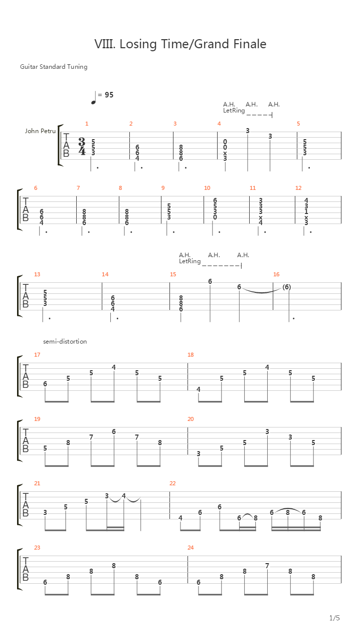 Losing Time Grand Finale吉他谱