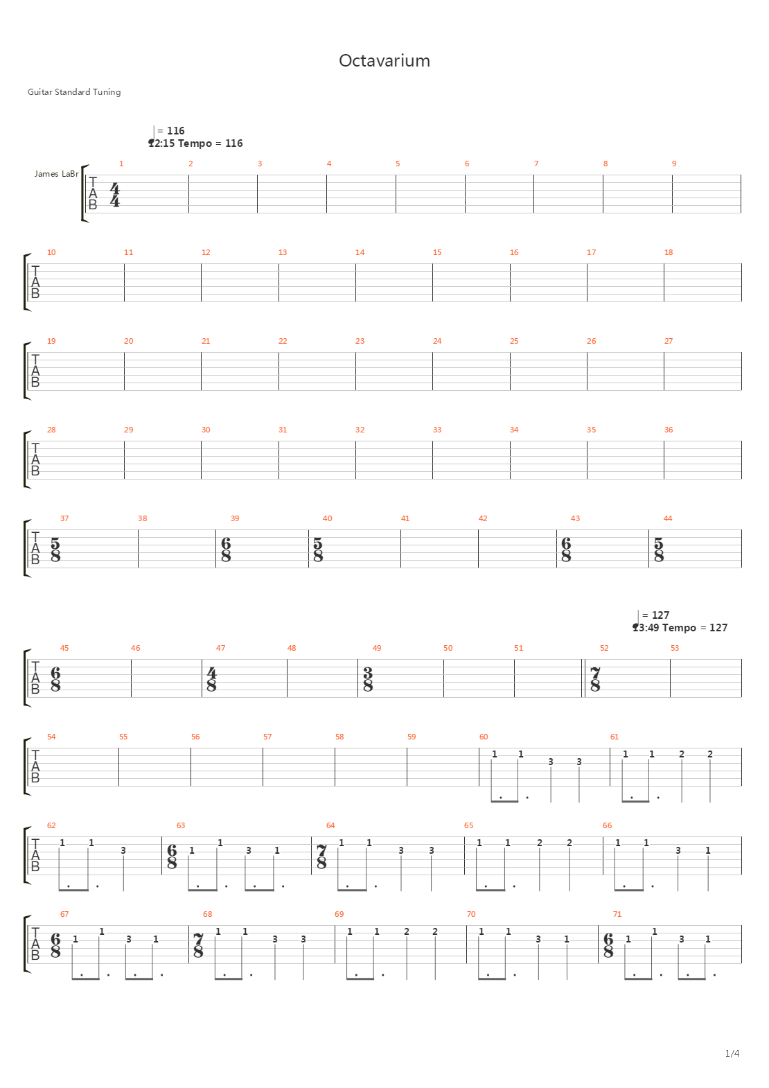 Octavarium吉他谱