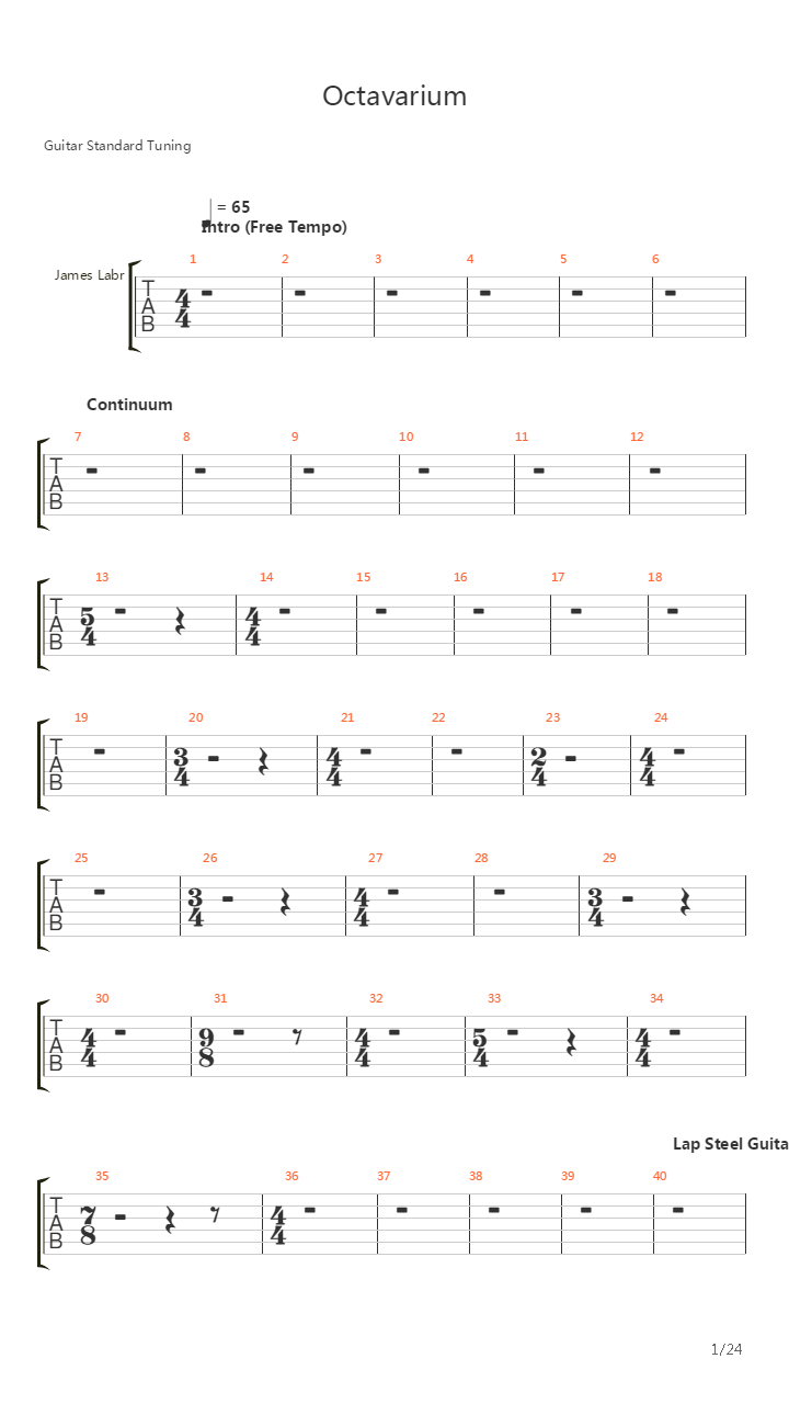 Octavarium吉他谱