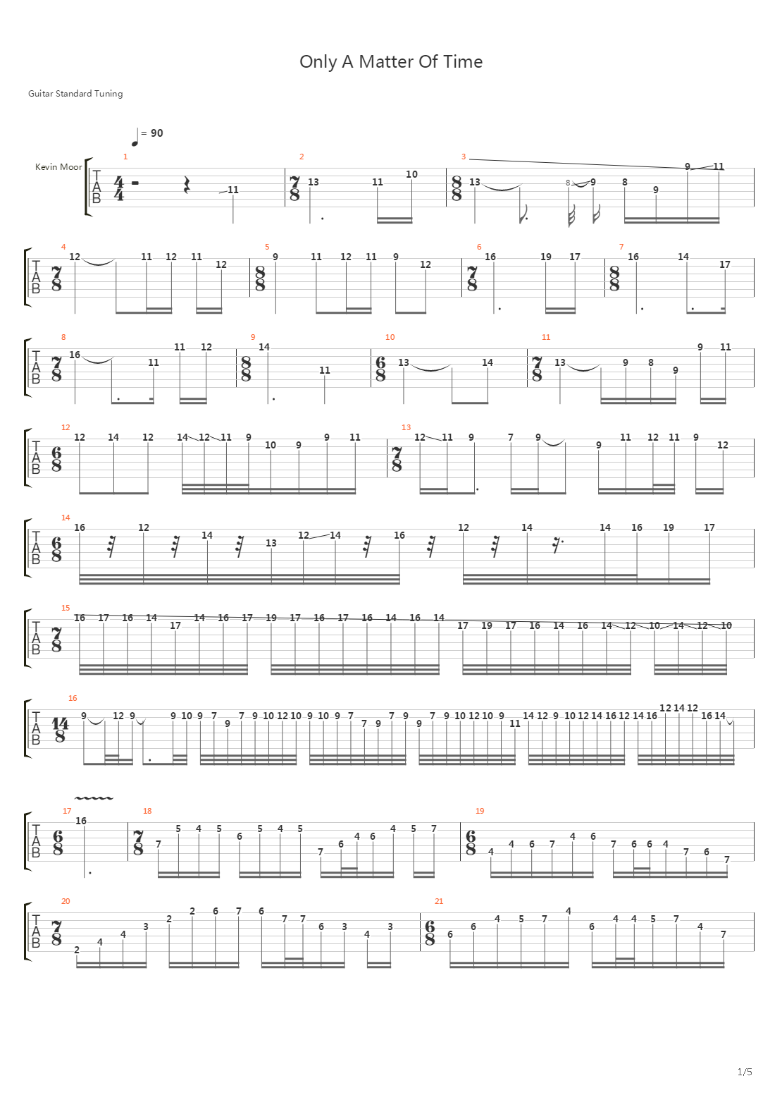 Only A Matter Of Time吉他谱