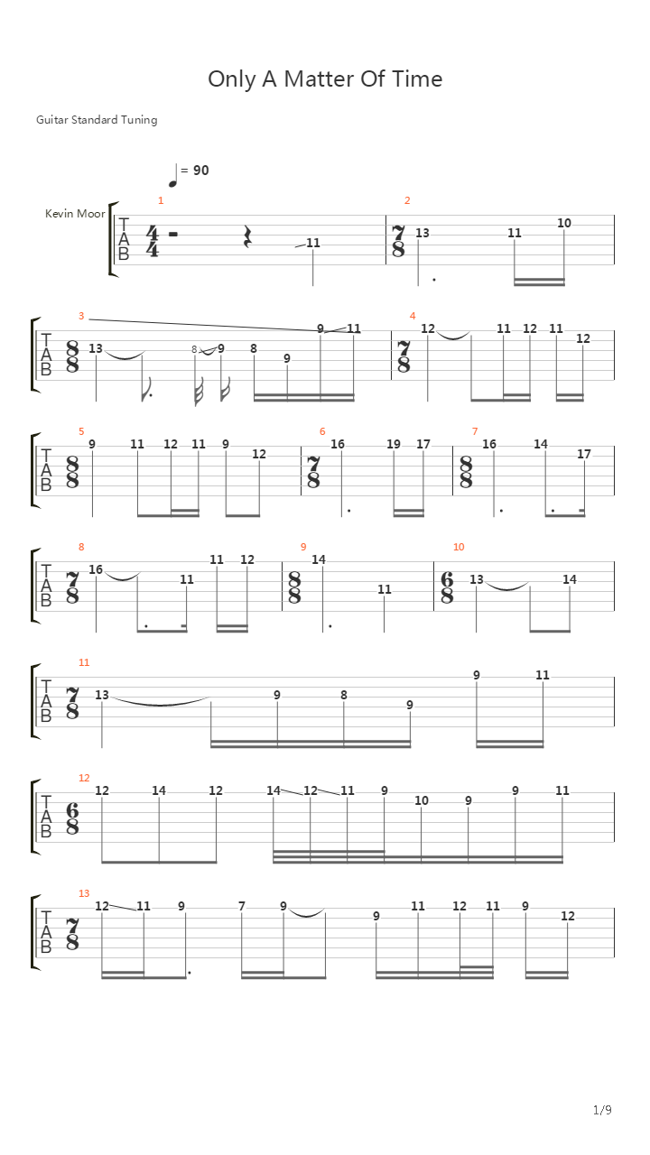 Only A Matter Of Time吉他谱