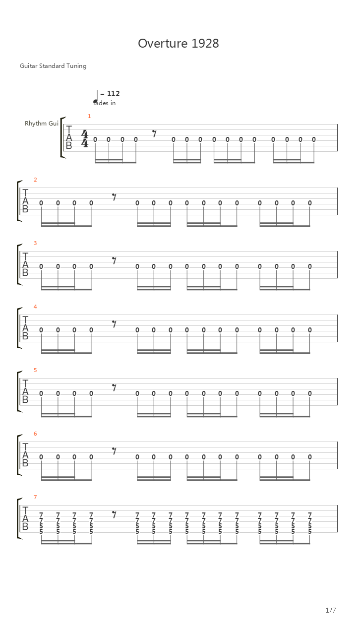 Overture 1928吉他谱