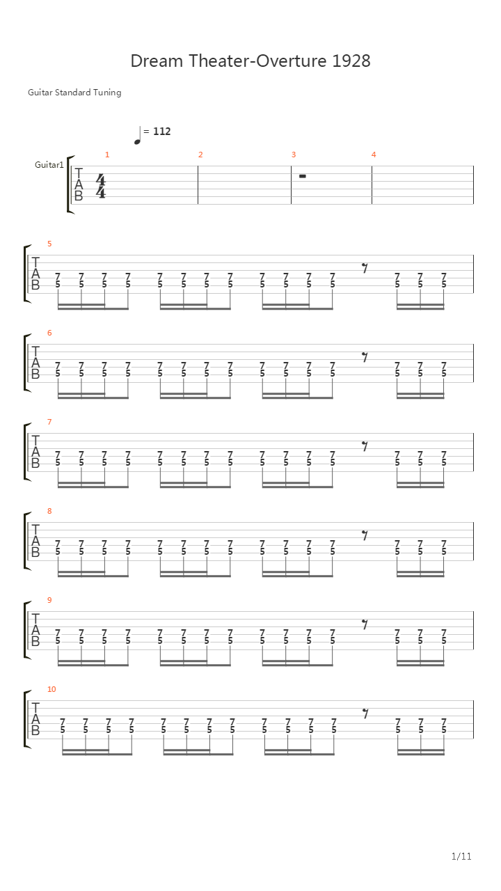 Overture 1928吉他谱