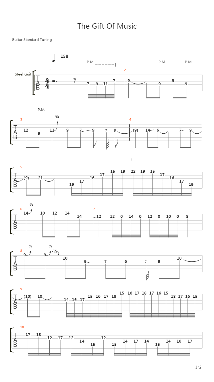 The Gift of Music (Solo)吉他谱