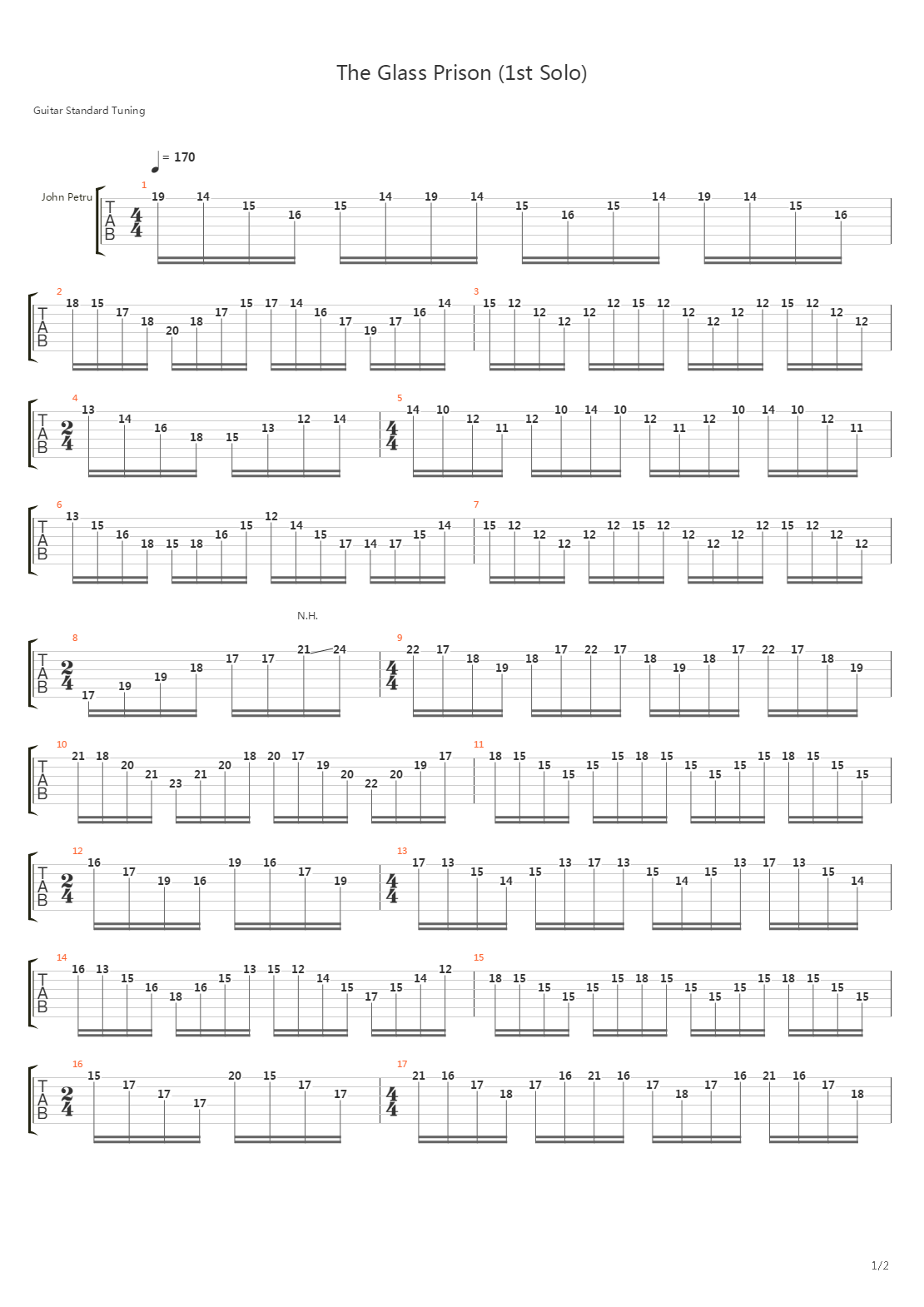 The Glass Prison (1st Solo)吉他谱