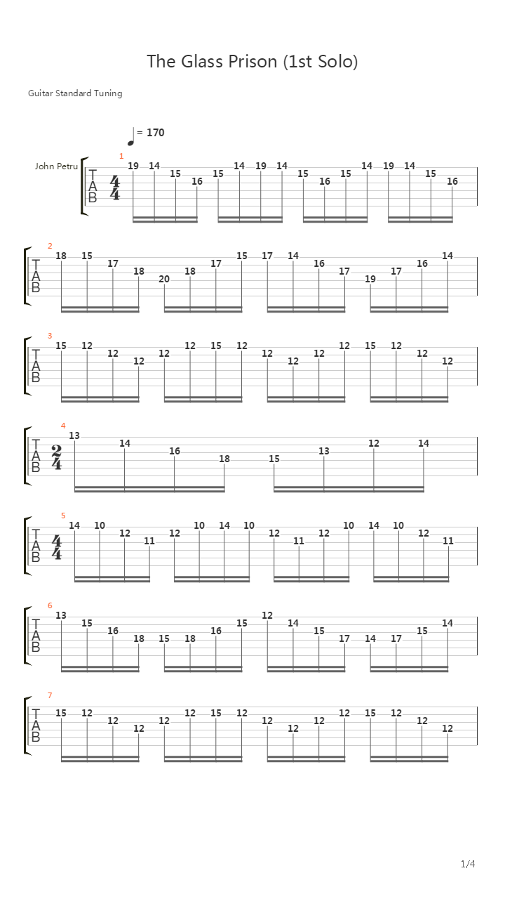The Glass Prison (1st Solo)吉他谱