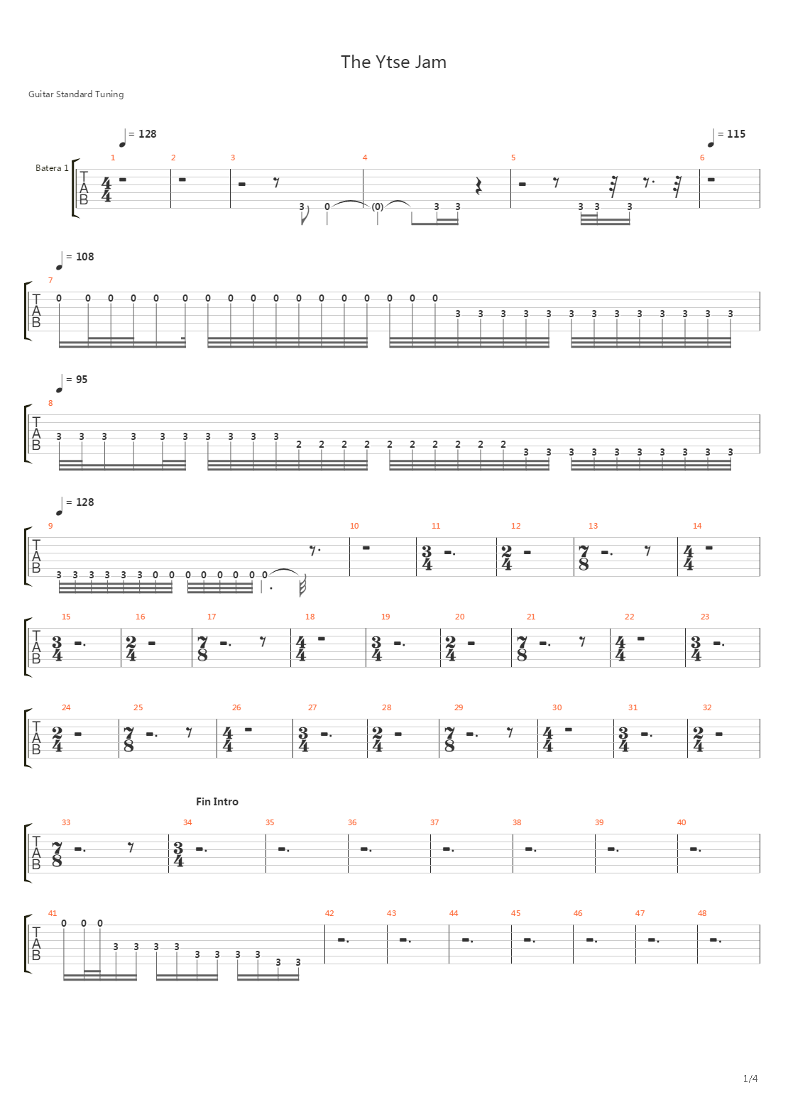 The Ytse Jam吉他谱