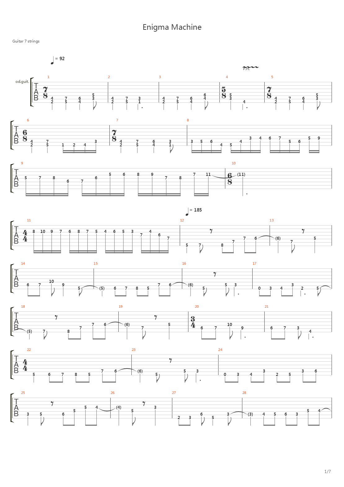 Enigma Machine吉他谱