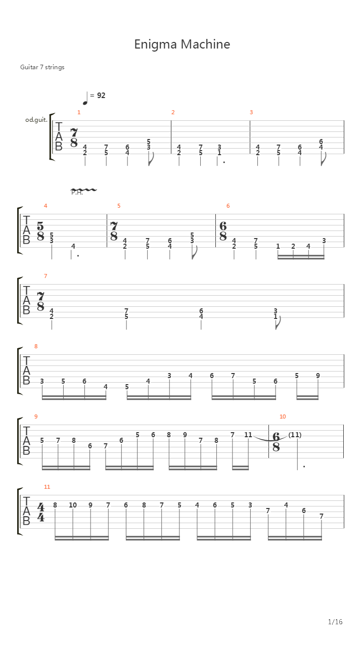 Enigma Machine吉他谱