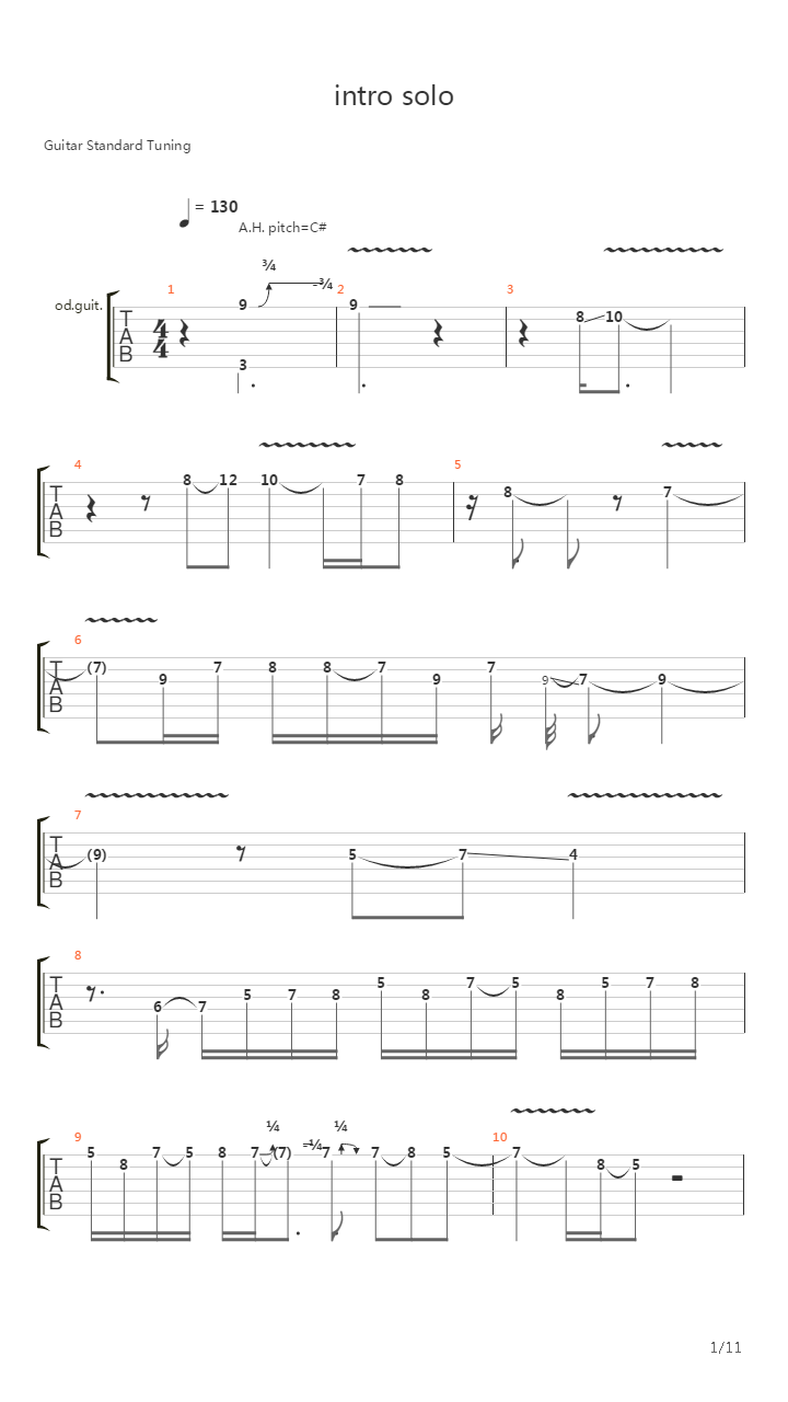 Rock Disipline video - Intro Solo吉他谱