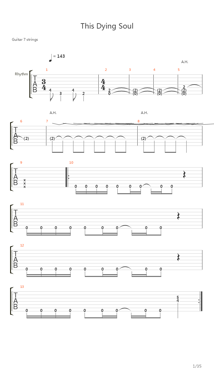 This Dying Soul吉他谱