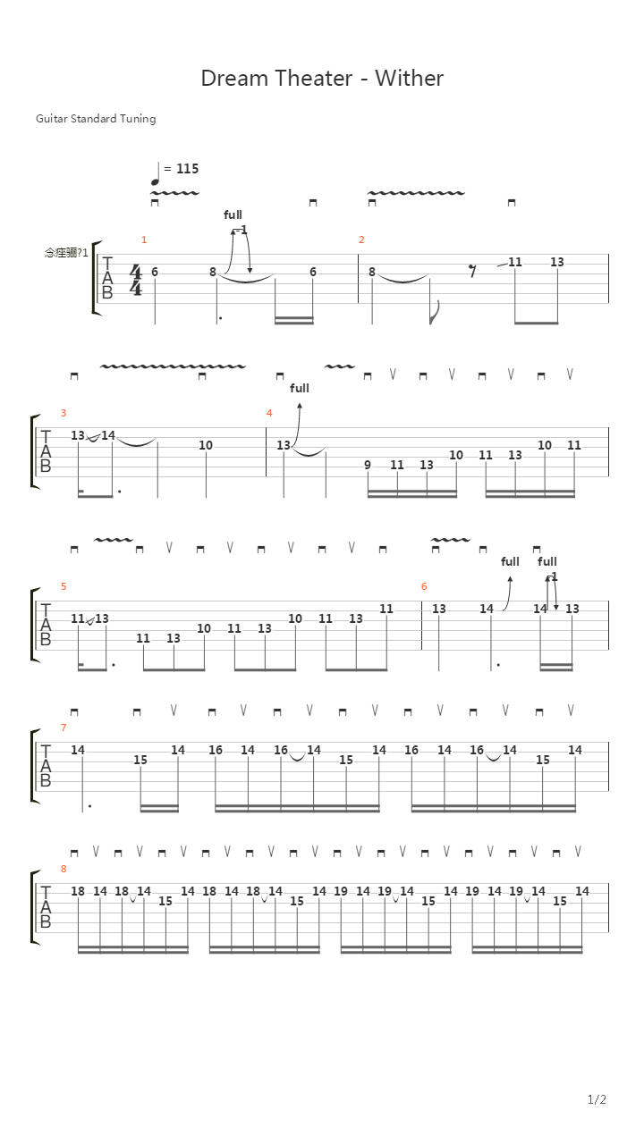 Wither (Solo Tutorial by Vanny Tonon)吉他谱