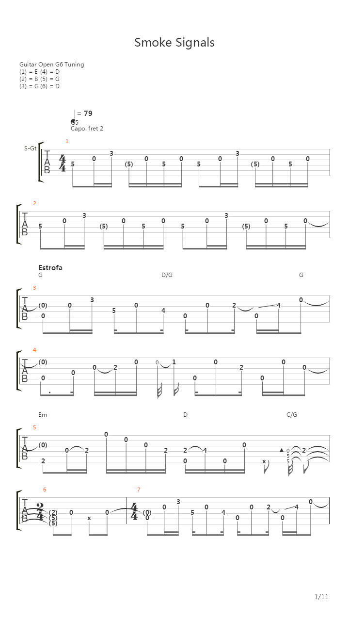 Smoke Signals吉他谱