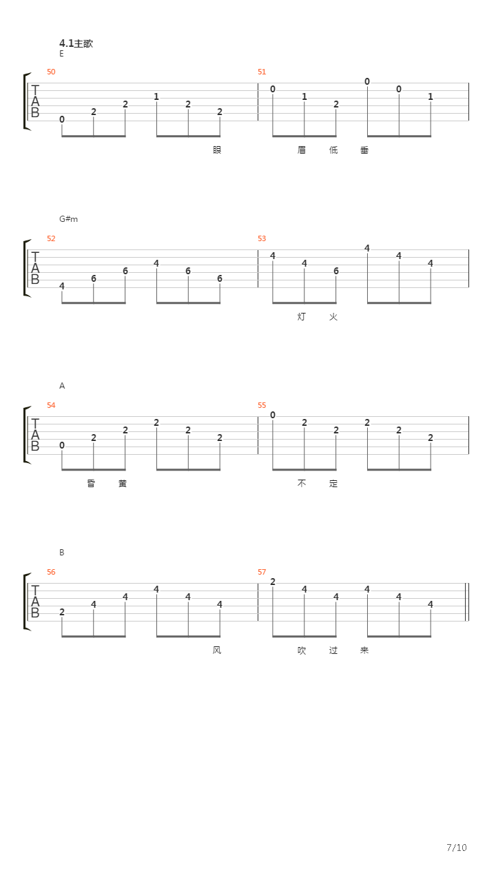 OD琴行【当你老了】弹唱GTP【中级】E调吉他谱