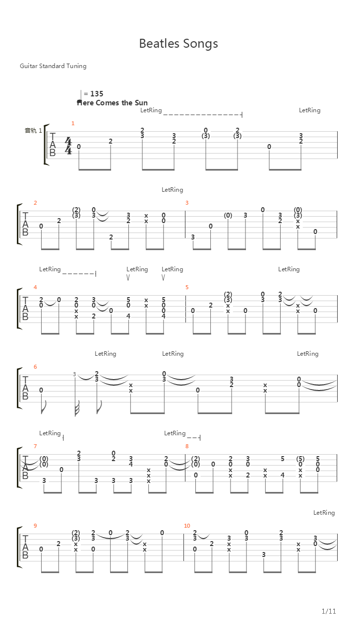 Beatles Songs吉他谱