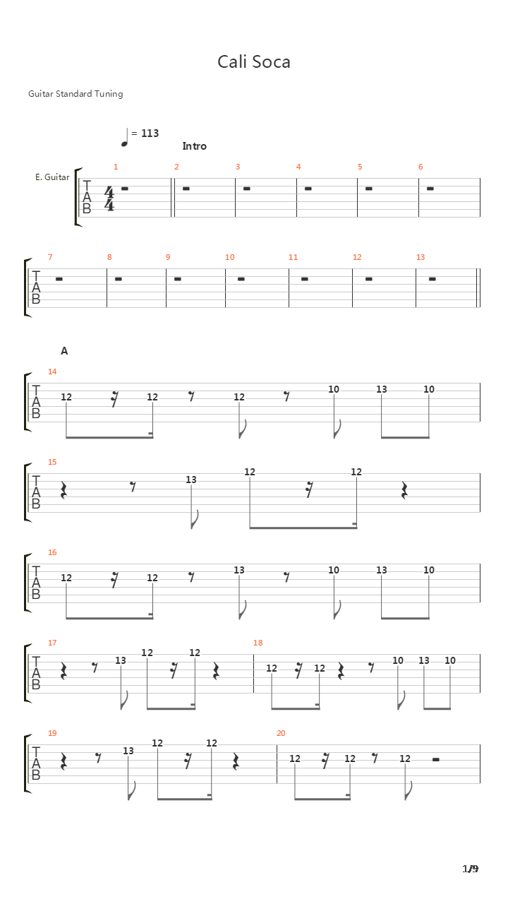 Cali Soca吉他谱