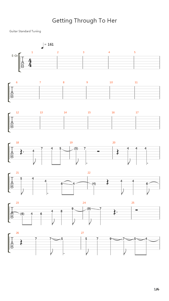 Getting Through To Her吉他谱