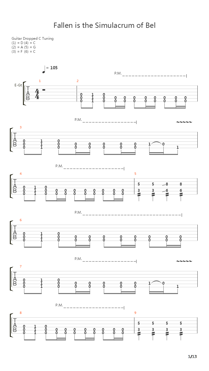 Fallen Is The Simulacrum Of Bel吉他谱